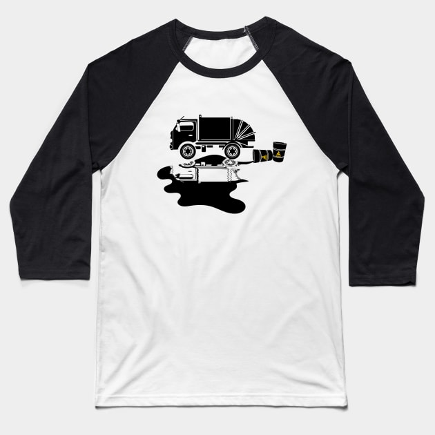 Oil spill Baseball T-Shirt by Pollylitical